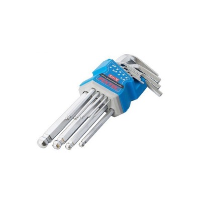 CLE MALE SIX PANS TETE SPHERIQUE JEU DE 9 PIECES COURT FIXTEC